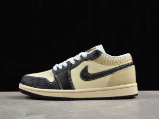 HQ3437-101 Air Jordan 1 Low SE Coconut Milk Black Muslin AJ1 Basketball Shoes