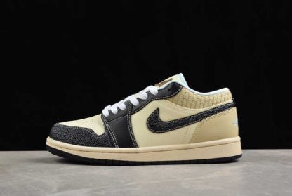 HQ3437-101 Air Jordan 1 Low SE Coconut Milk Black Muslin AJ1 Basketball Shoes